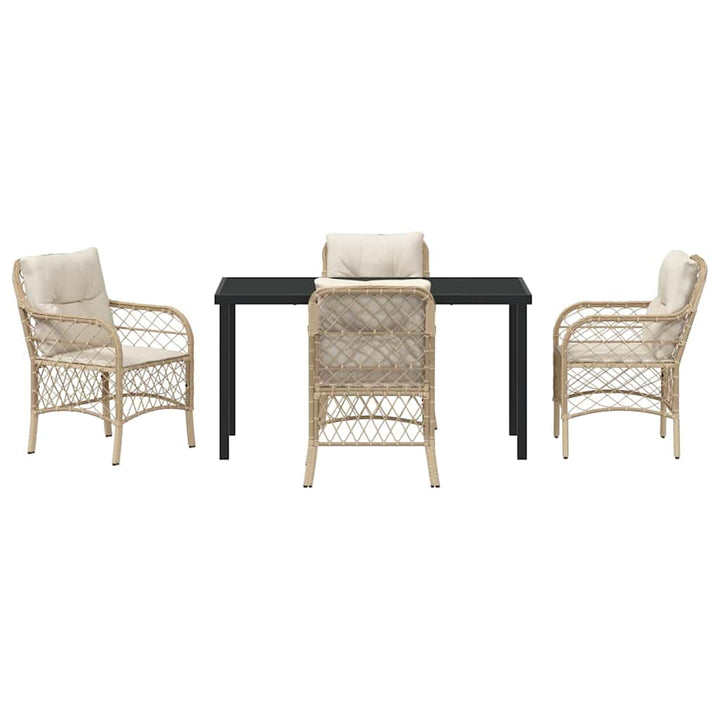 Have Spisebordssæt med pude 5 pcs Beige polyrattan