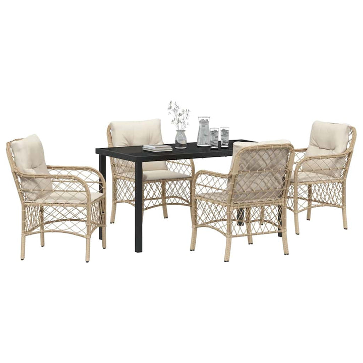 Have Spisebordssæt med pude 5 pcs Beige polyrattan