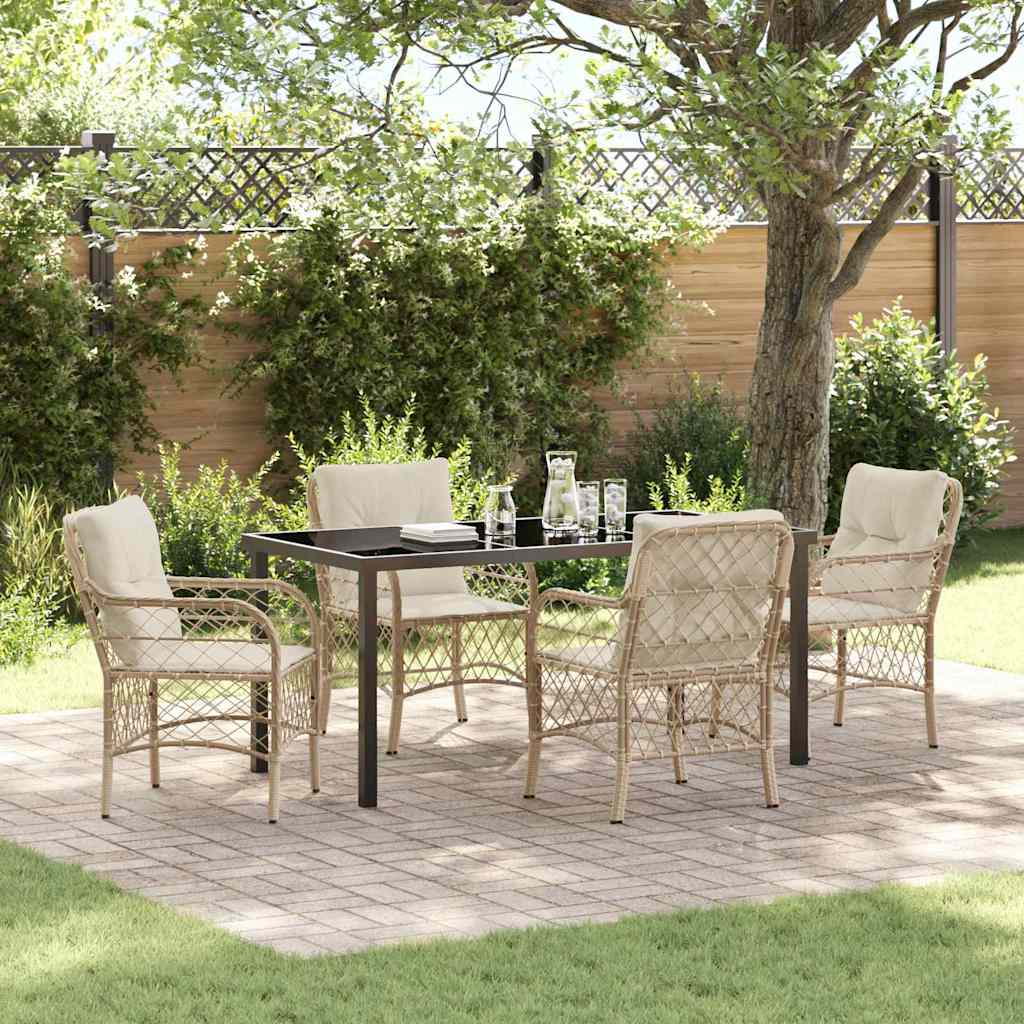 Have Spisebordssæt med pude 5 pcs Beige polyrattan