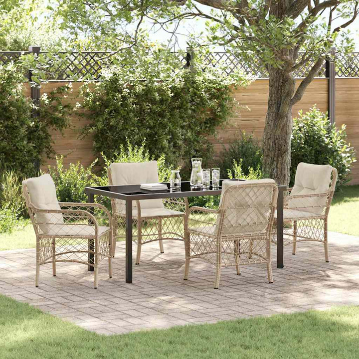 Have Spisebordssæt med pude 5 pcs Beige polyrattan