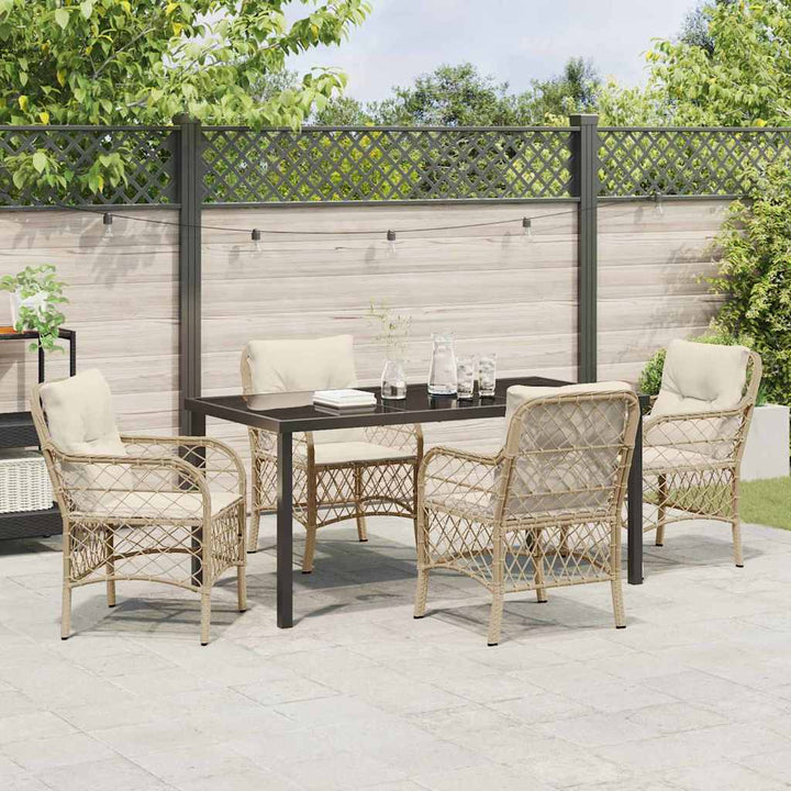 Have Spisebordssæt med pude 5 pcs Beige polyrattan