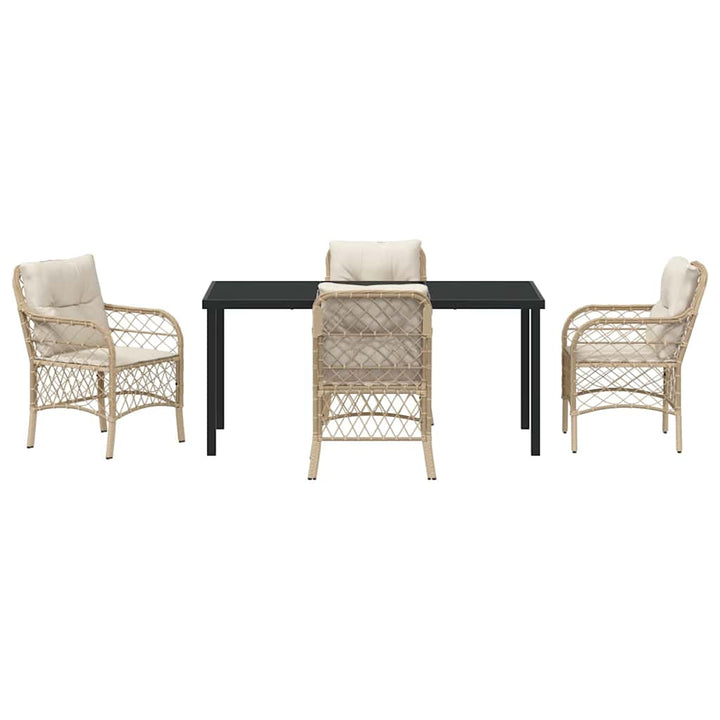 Have Spisebordssæt med pude 5 pcs Beige polyrattan