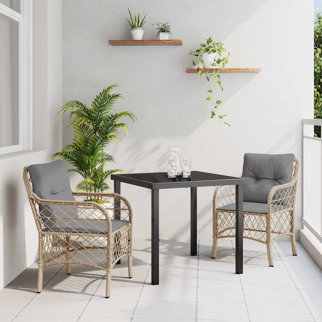 Have Spisebordssæt med pude 3 pcs Beige polyrattan
