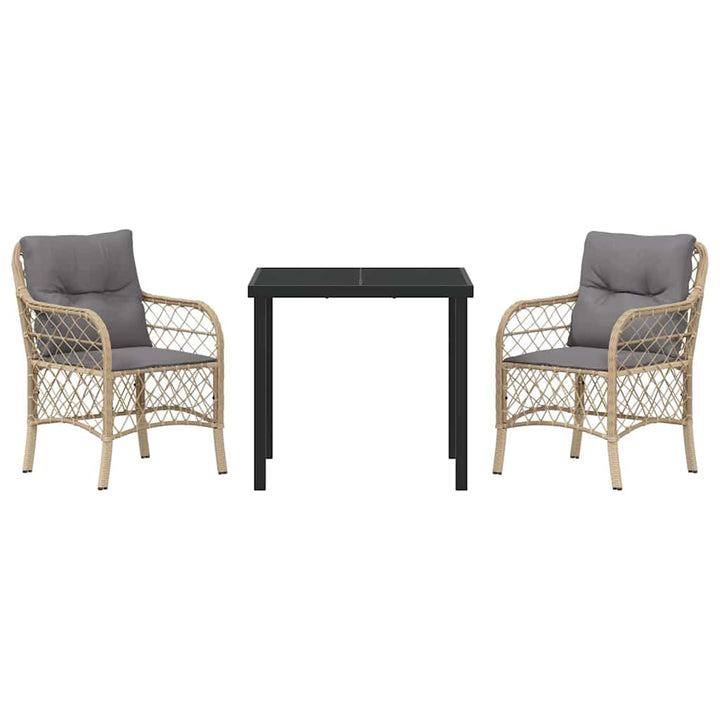Have Spisebordssæt med pude 3 pcs Beige polyrattan