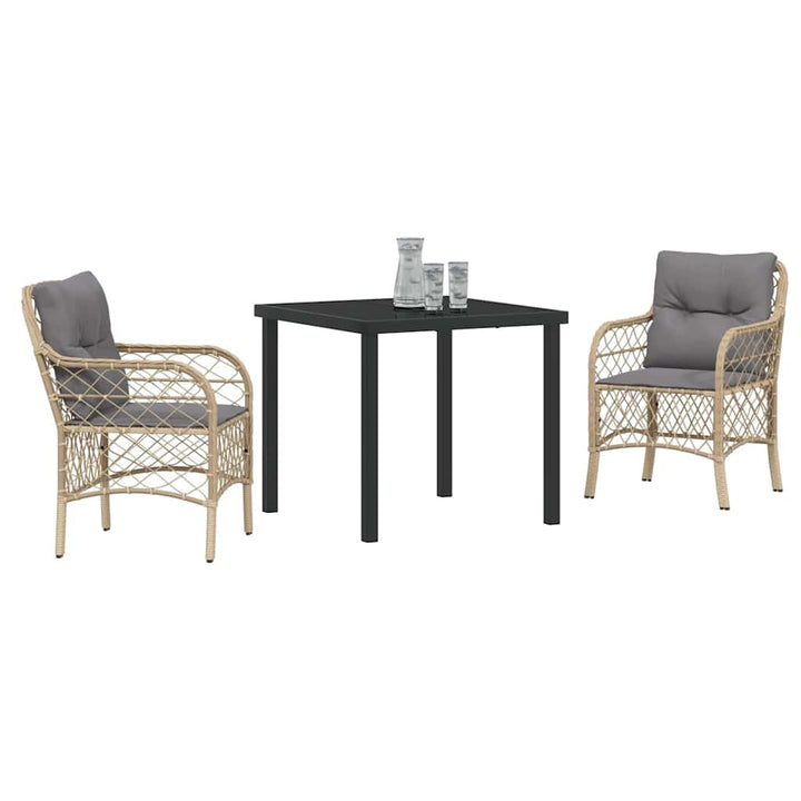 Have Spisebordssæt med pude 3 pcs Beige polyrattan