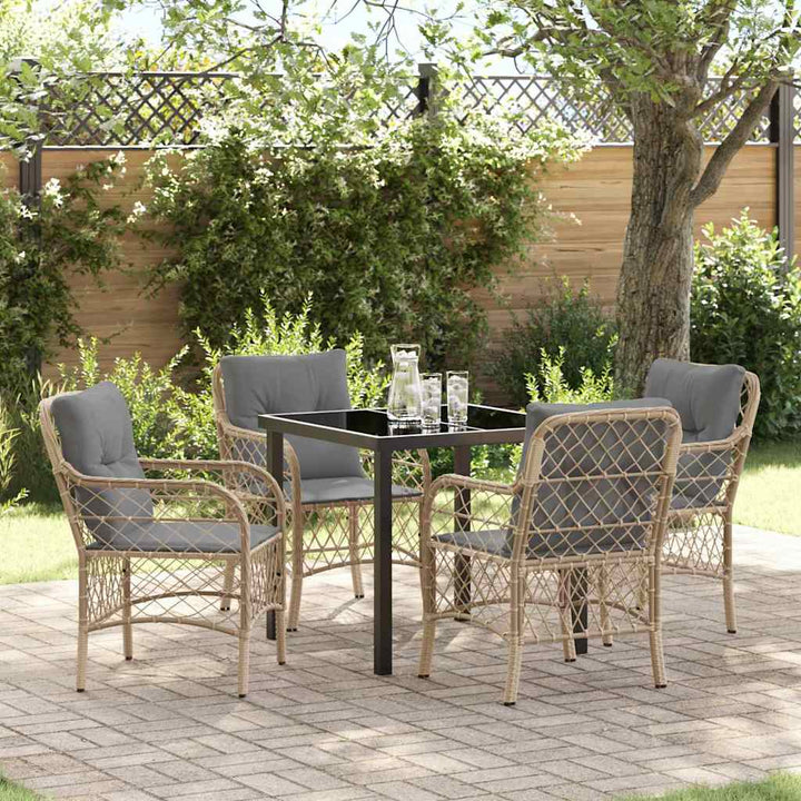 Have Spisebordssæt med pude 5 pcs Beige polyrattan