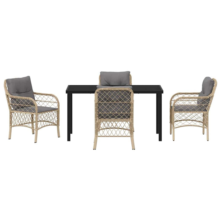 Have Spisebordssæt med pude 5 pcs Beige polyrattan