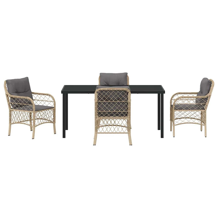 Have Spisebordssæt med pude 5 pcs Beige polyrattan