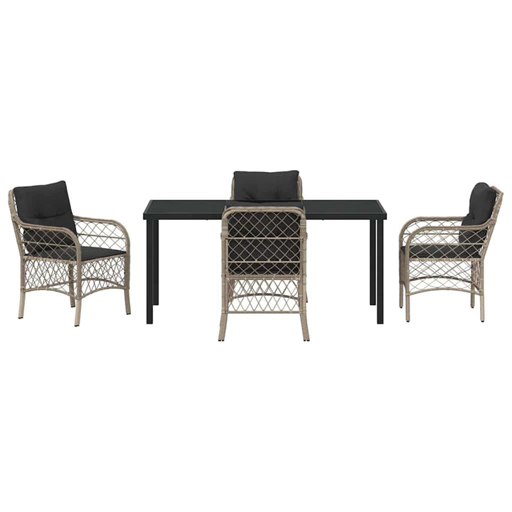Have Spisebordssæt med pude 5 pcs Lysegrå polyrattan