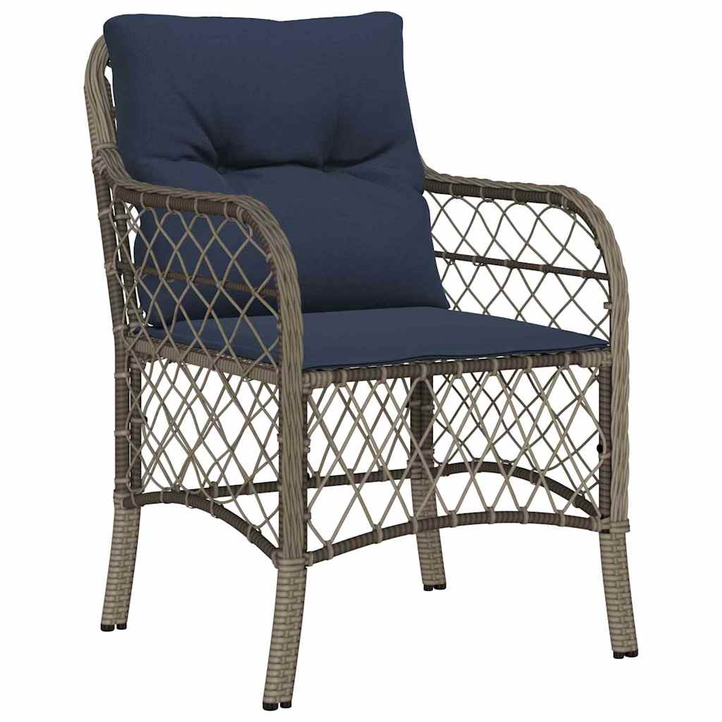 Have Spisebordssæt med pude 5 pcs Grå og sort Rattan