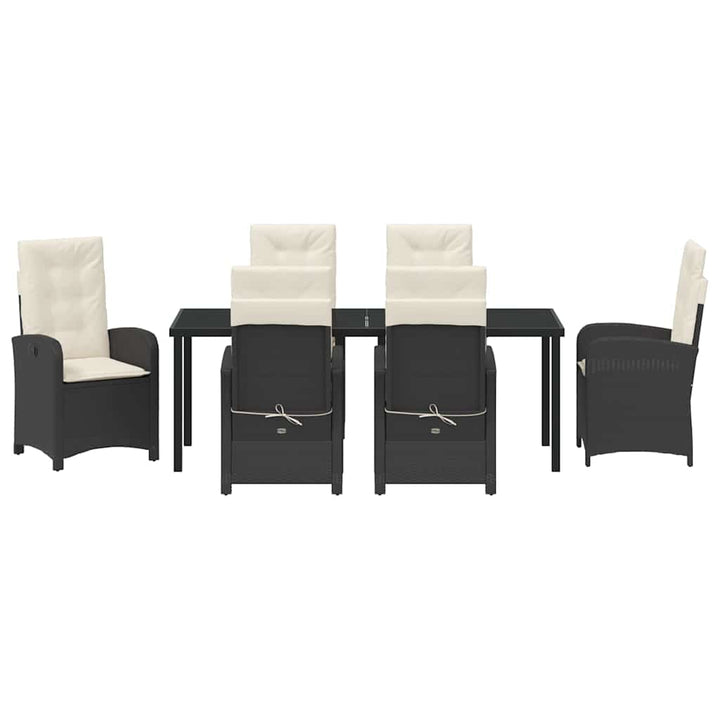 Have Spisebordssæt 7 stk. Sort polyrattan