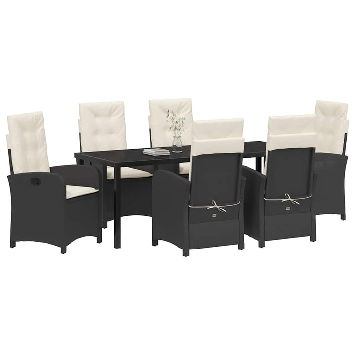 Have Spisebordssæt 7 stk. Sort polyrattan