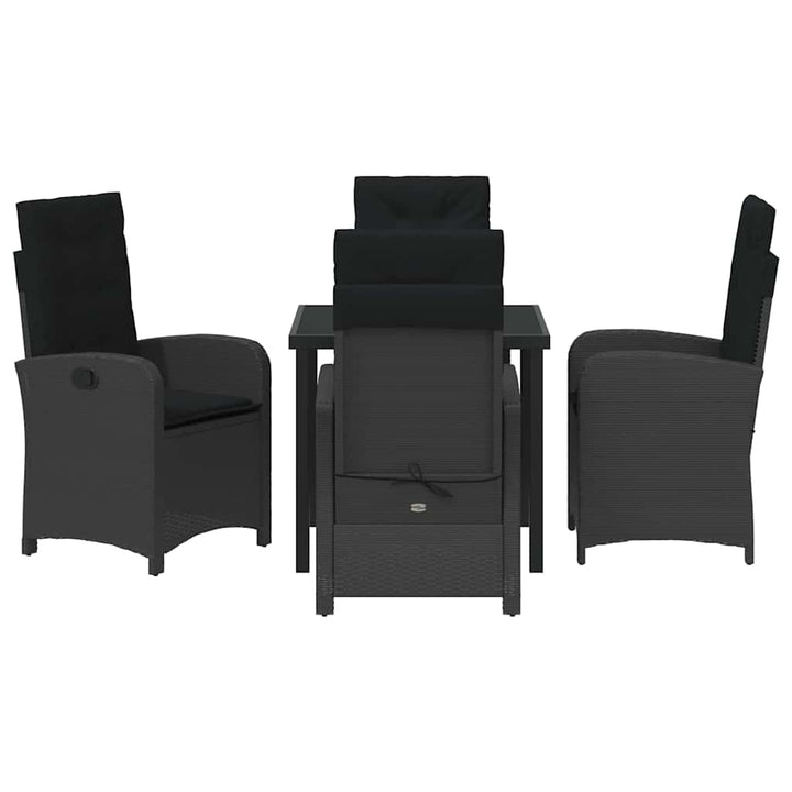 Have Spisebordssæt med pude 5 pcs Sort polyrattan