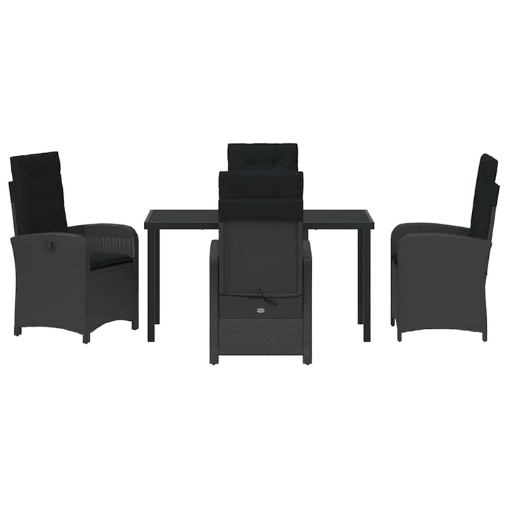Have Spisebordssæt med pude 5 pcs Sort polyrattan