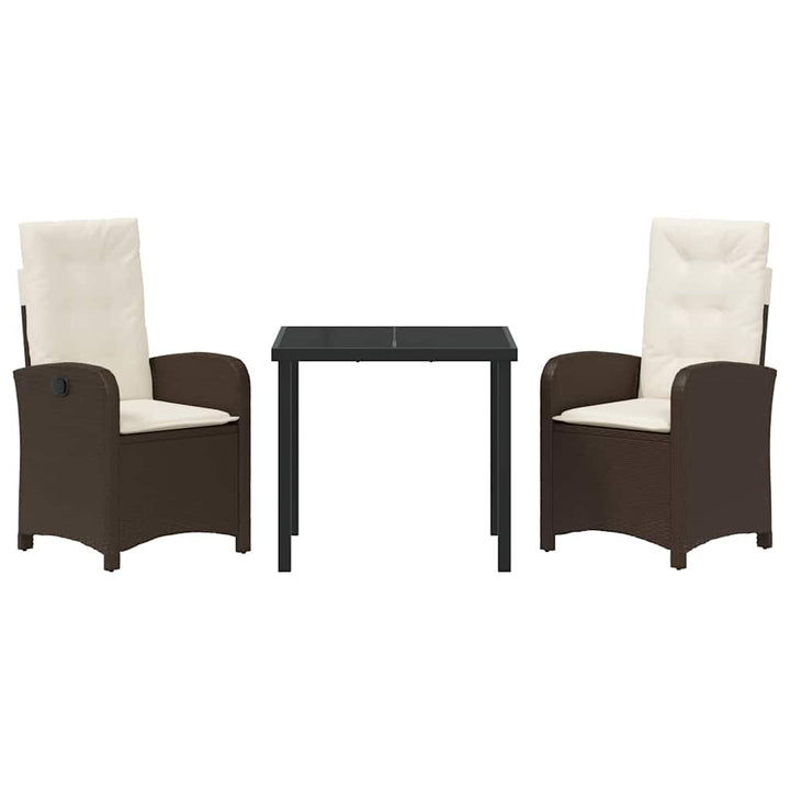 Have Spisebordssæt med pude 3 pcs Brun polyrattan