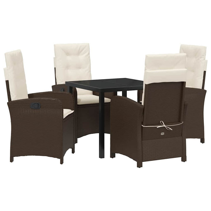Have Spisebordssæt med pude 5 pcs Brun polyrattan