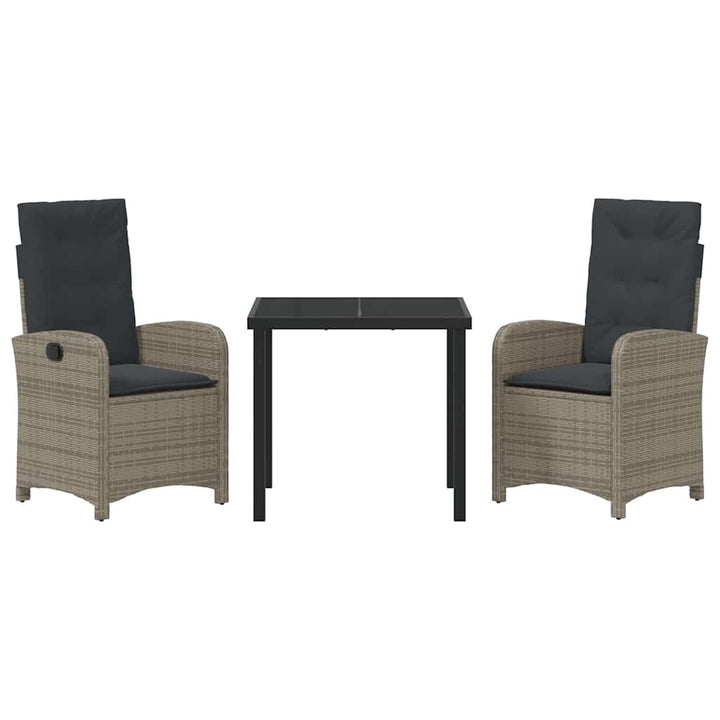 Have Spisebordssæt med pude 3 pcs Grå polyrattan