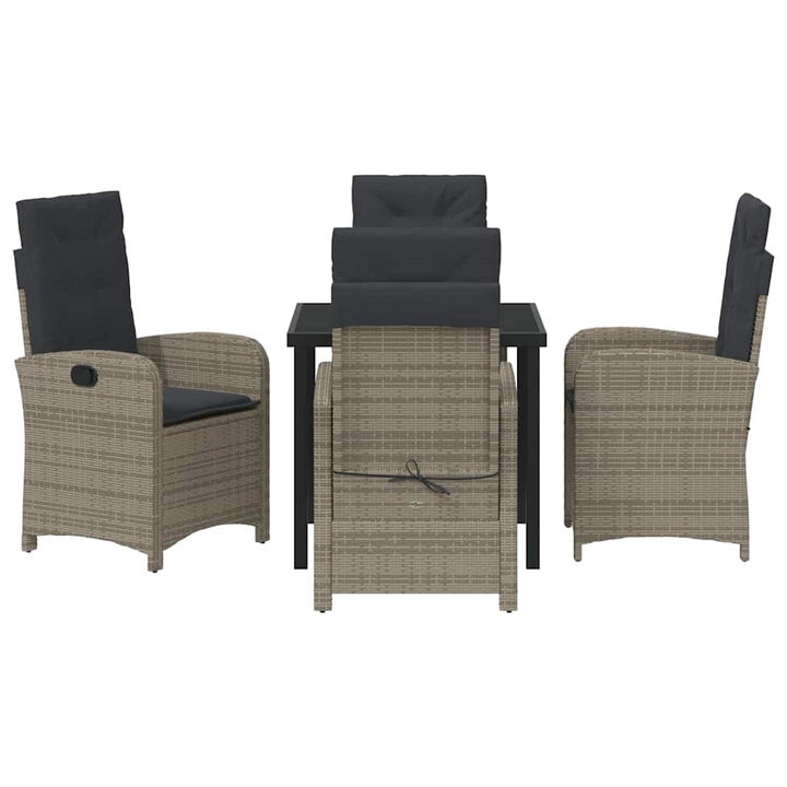Have Spisebordssæt med pude 5 pcs Grå polyrattan
