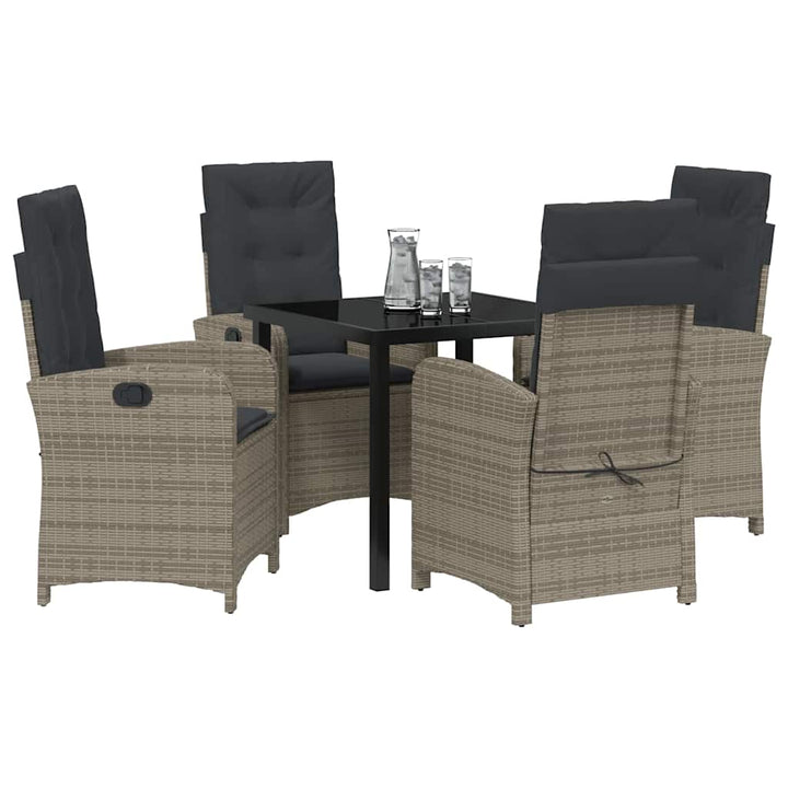 Have Spisebordssæt med pude 5 pcs Grå polyrattan