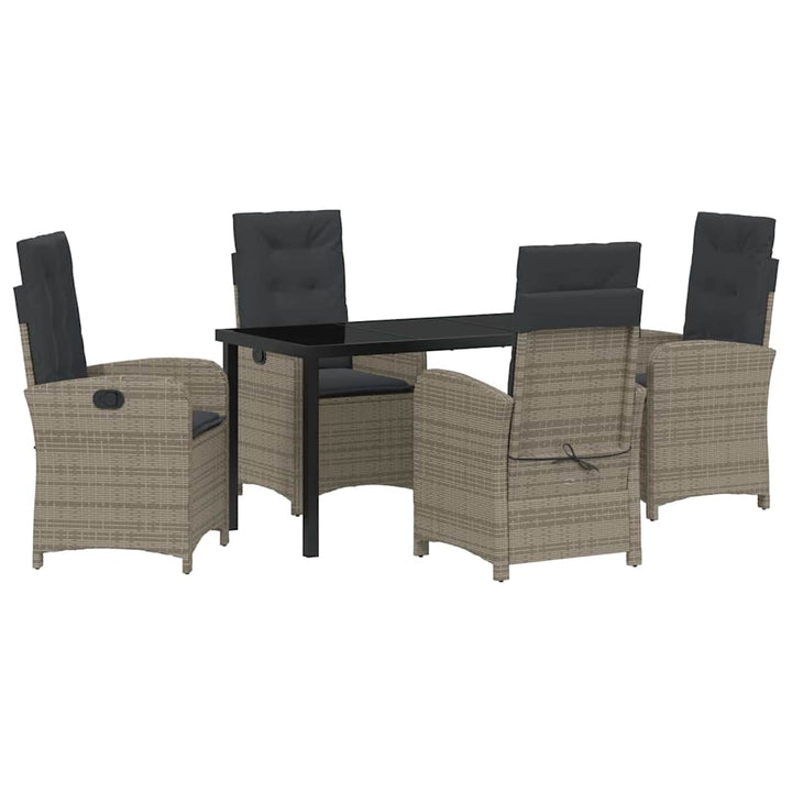 Have Spisebordssæt med pude 5 pcs Grå polyrattan