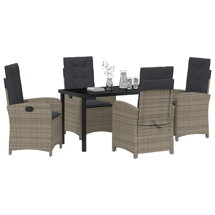 Have Spisebordssæt med pude 5 pcs Grå polyrattan