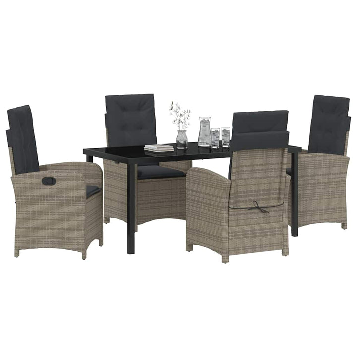 Have Spisebordssæt med pude 5 pcs Grå polyrattan