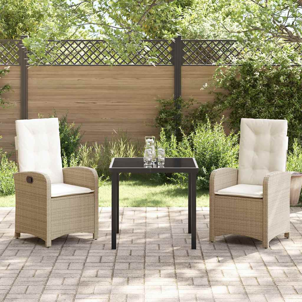 Have Spisebordssæt med pude 3 pcs Beige polyrattan