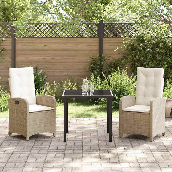 Have Spisebordssæt med pude 3 pcs Beige polyrattan
