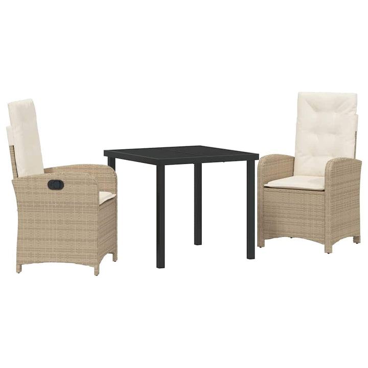 Have Spisebordssæt med pude 3 pcs Beige polyrattan