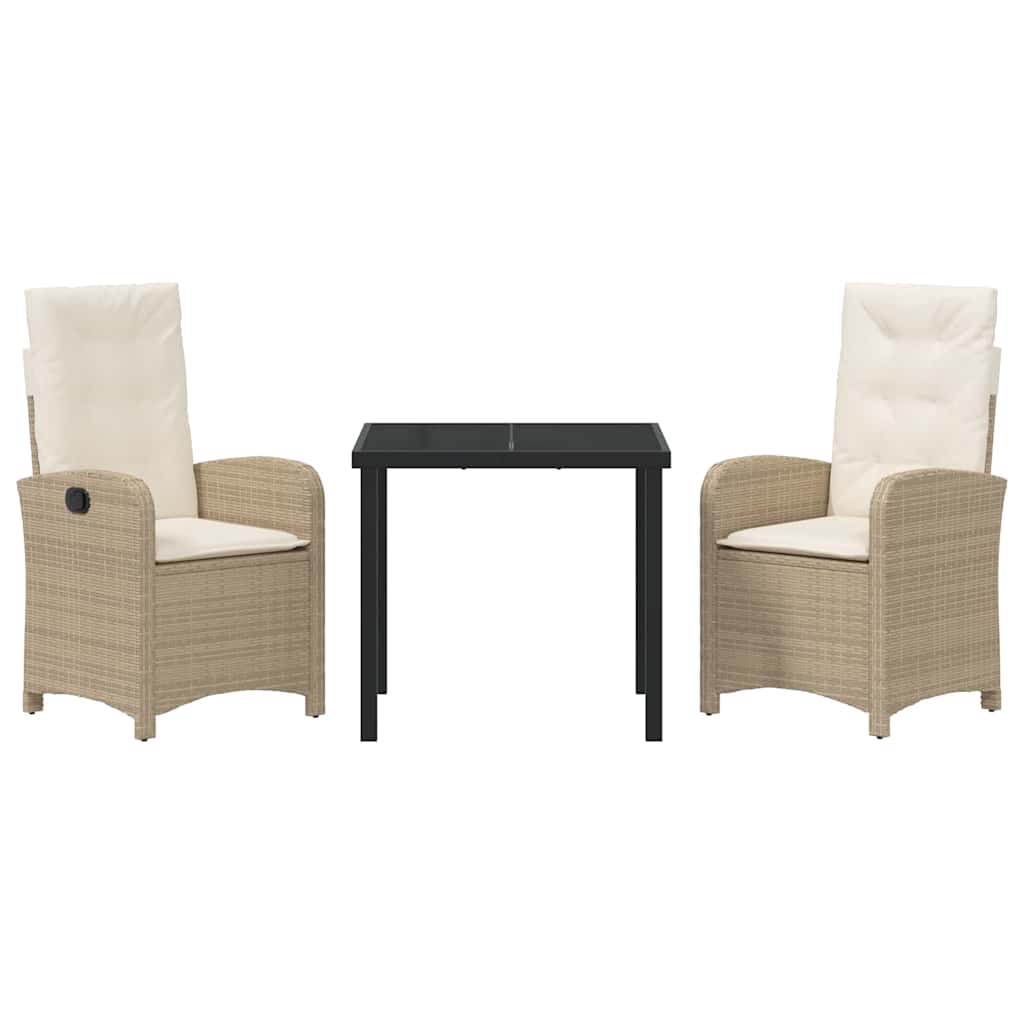 Have Spisebordssæt med pude 3 pcs Beige polyrattan