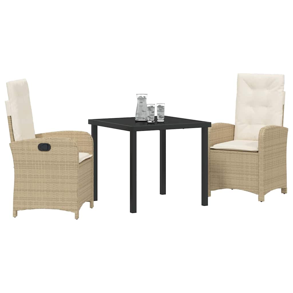 Have Spisebordssæt med pude 3 pcs Beige polyrattan