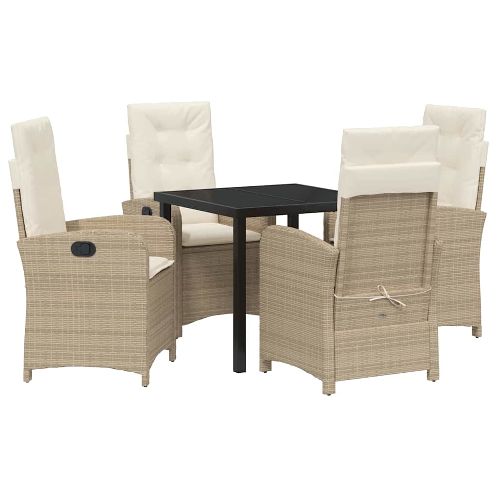 Have Spisebordssæt med pude 5 pcs Beige polyrattan