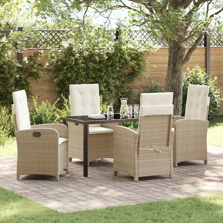 Have Spisebordssæt med pude 5 pcs Beige polyrattan