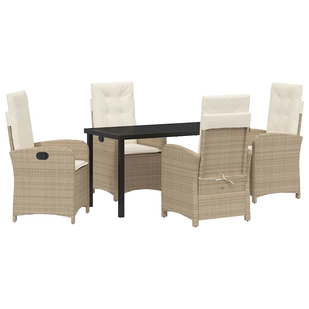 Have Spisebordssæt med pude 5 pcs Beige polyrattan