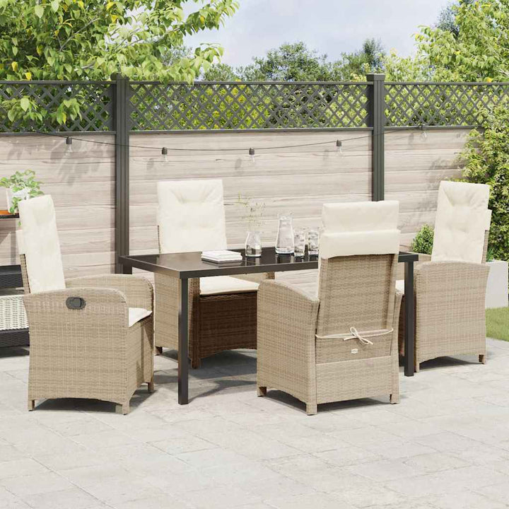 Have Spisebordssæt med pude 5 pcs Beige polyrattan
