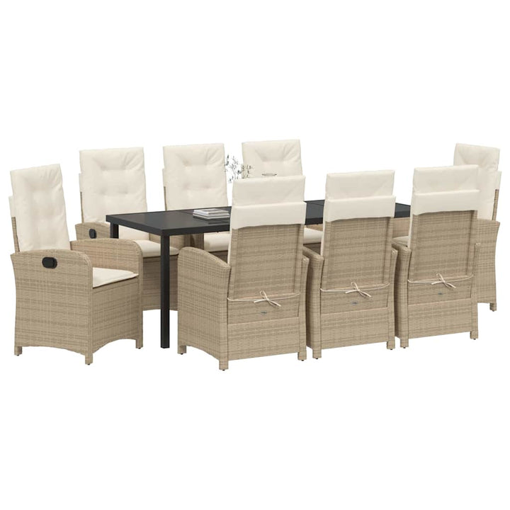 Have Spisebordssæt med pude 9 pcs Beige polyrattan