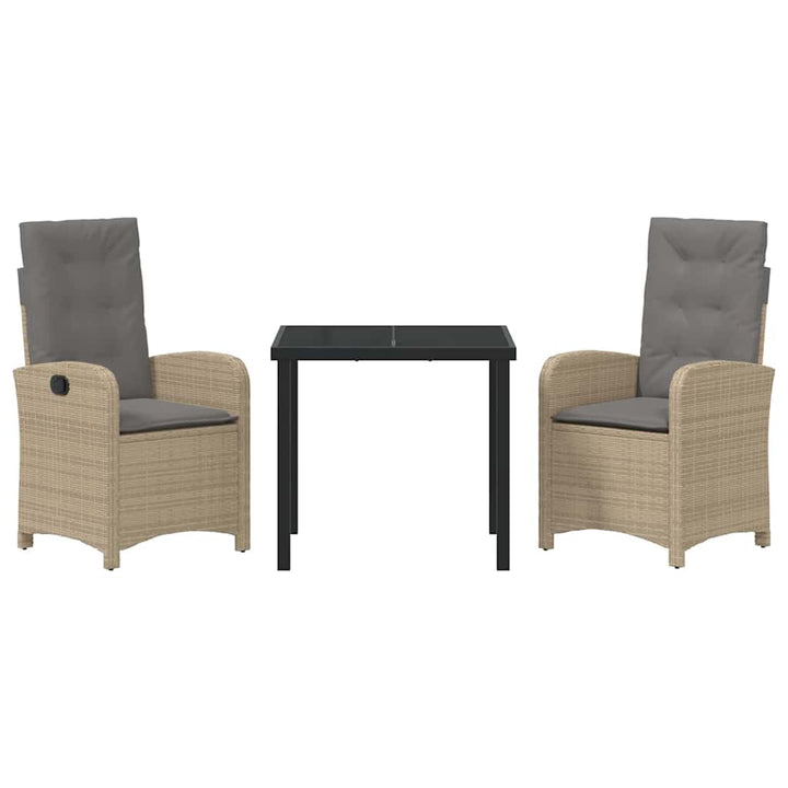 Have Spisebordssæt med pude 3 pcs Beige polyrattan