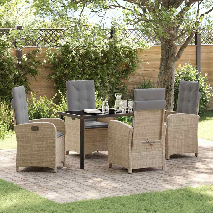 Have Spisebordssæt med pude 5 pcs Beige polyrattan