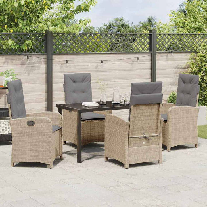 Have Spisebordssæt med pude 5 pcs Beige polyrattan