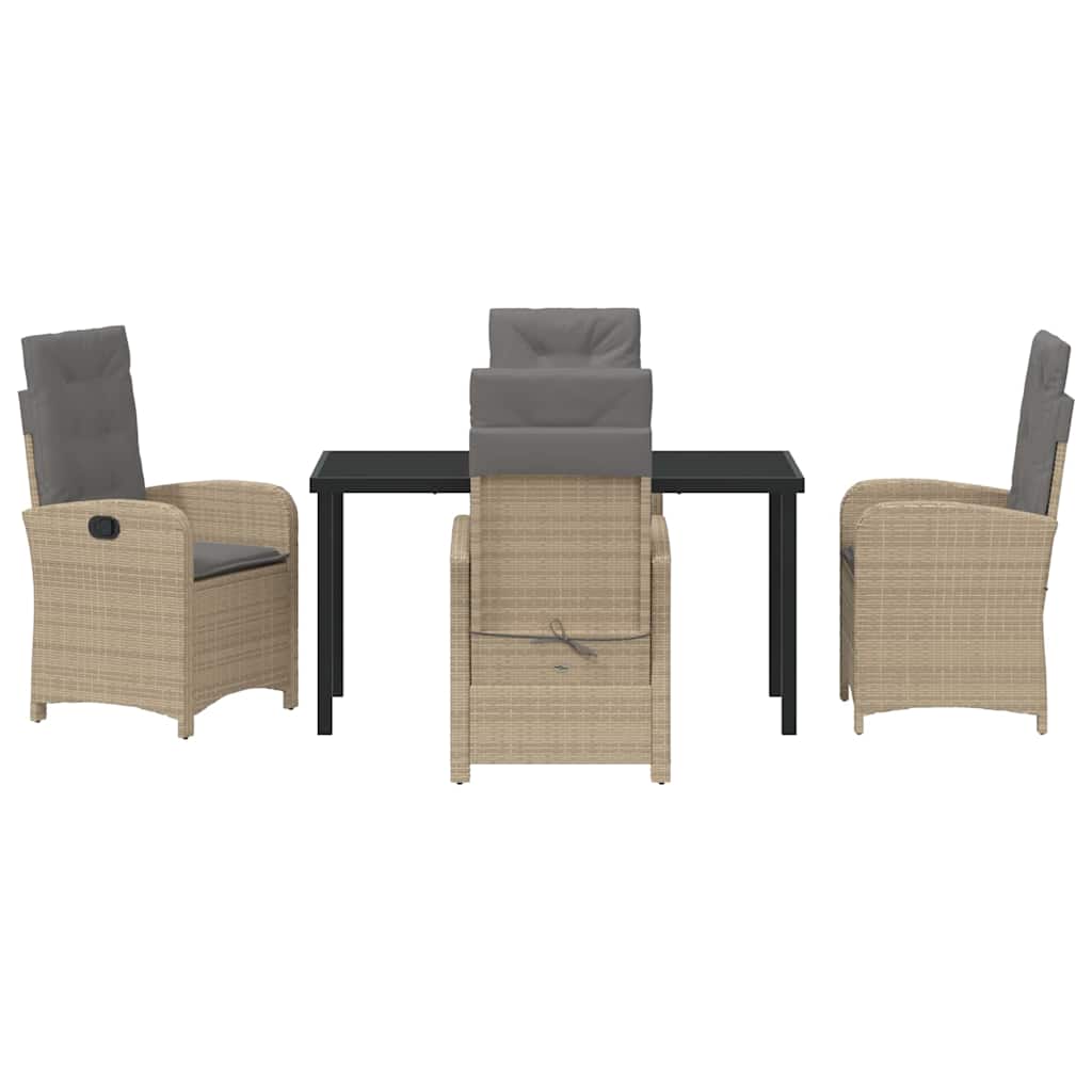 Have Spisebordssæt med pude 5 pcs Beige polyrattan