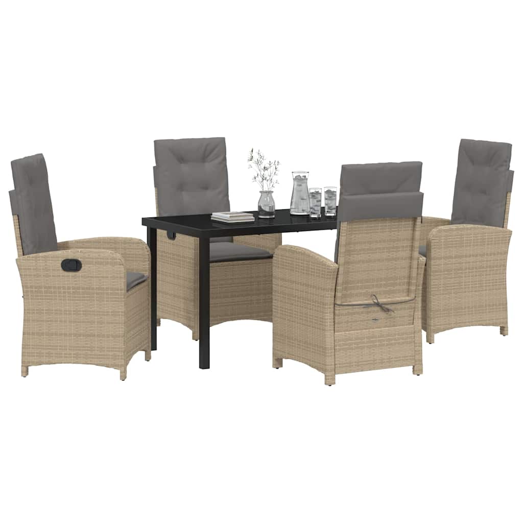 Have Spisebordssæt med pude 5 pcs Beige polyrattan