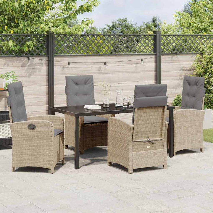 Have Spisebordssæt med pude 5 pcs Beige polyrattan