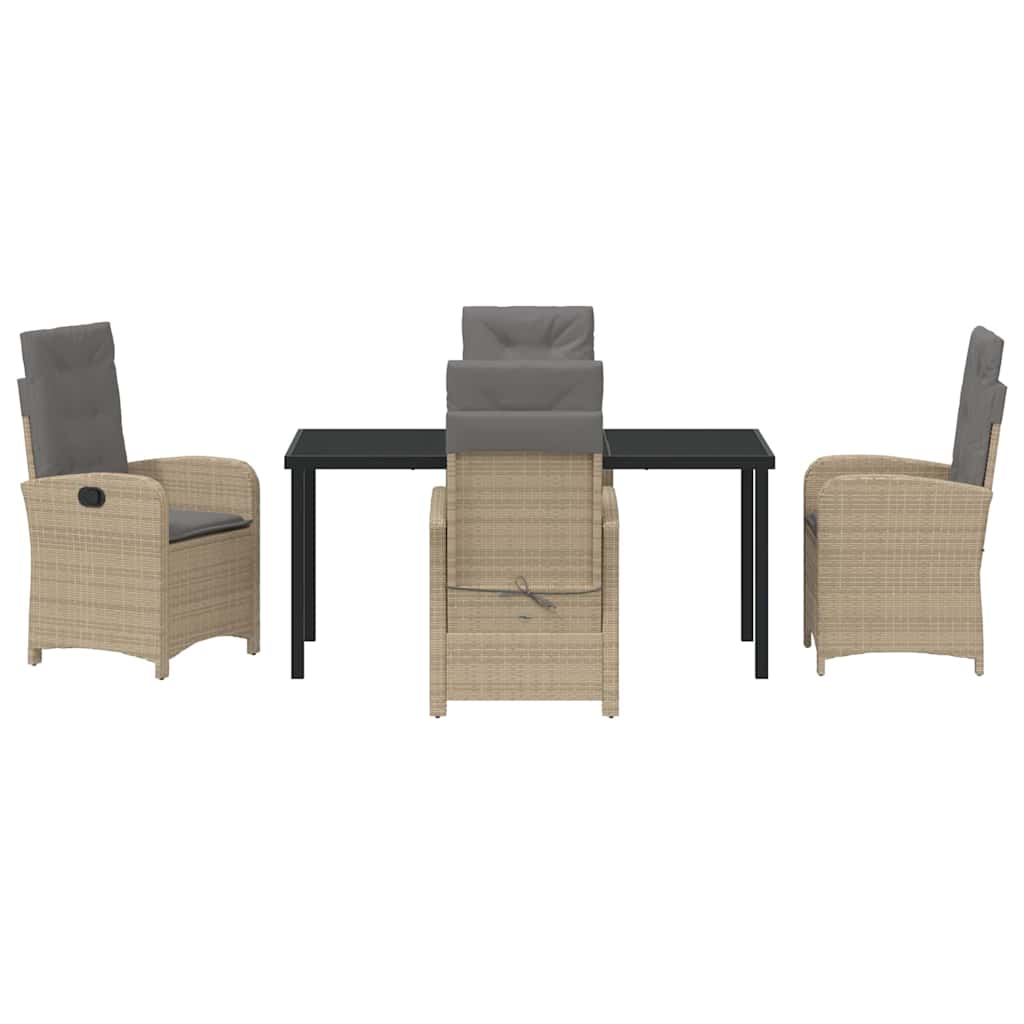 Have Spisebordssæt med pude 5 pcs Beige polyrattan