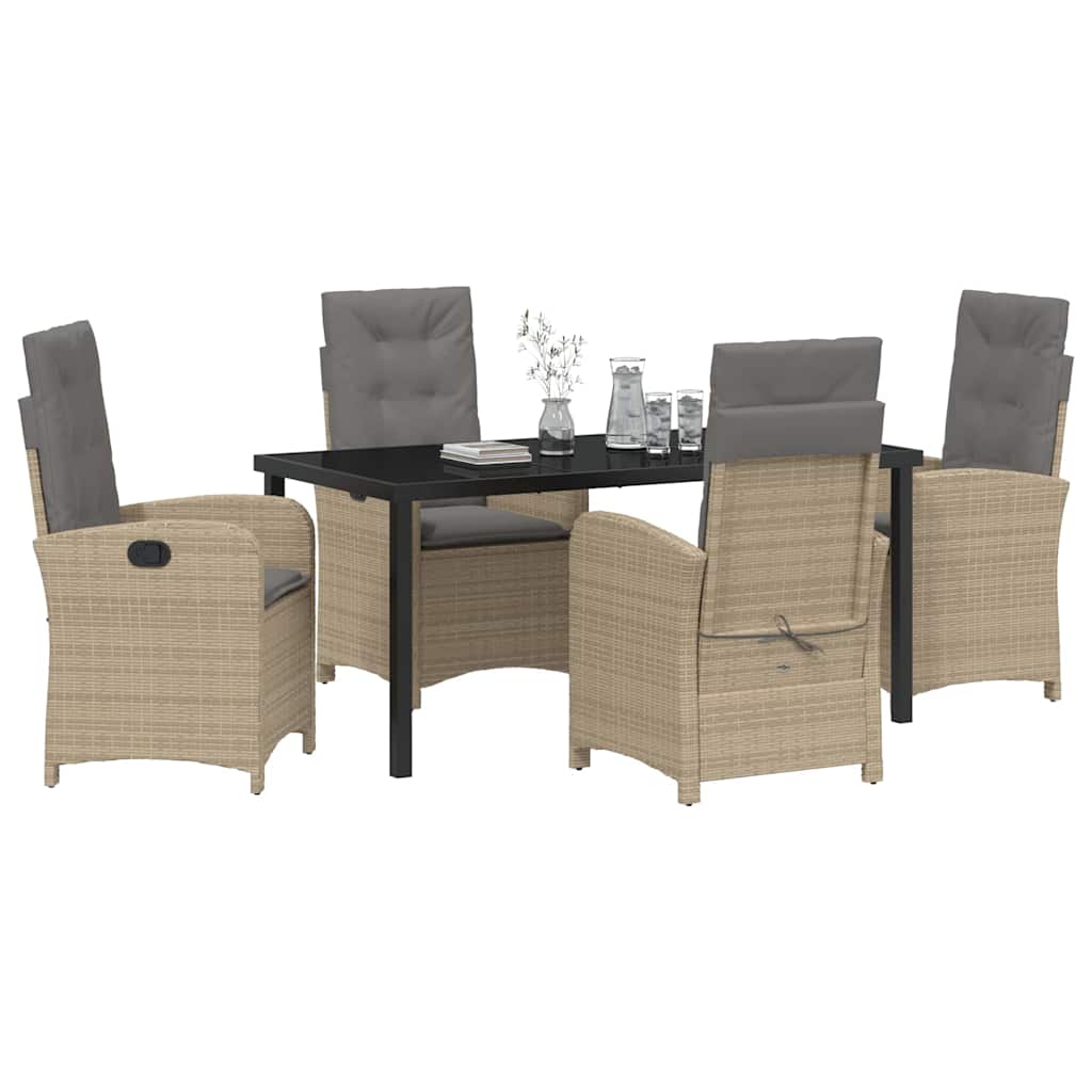 Have Spisebordssæt med pude 5 pcs Beige polyrattan