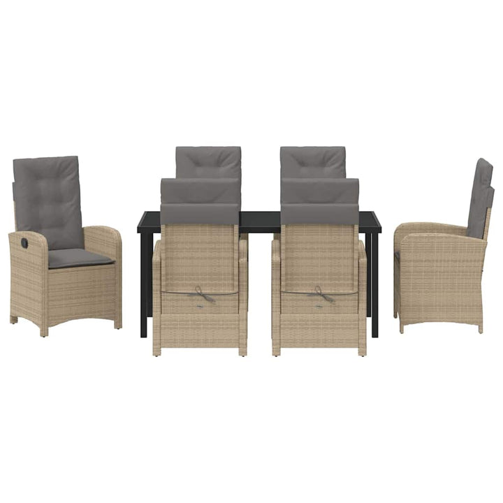 Have Spisebordssæt med pude 7 pcs Beige polyrattan