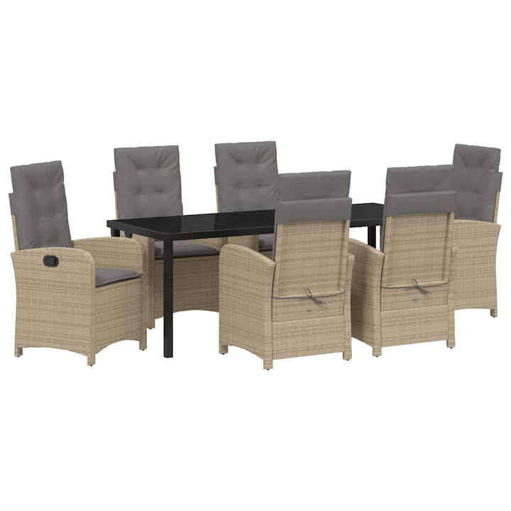 Have Spisebordssæt med pude 7 pcs Beige polyrattan
