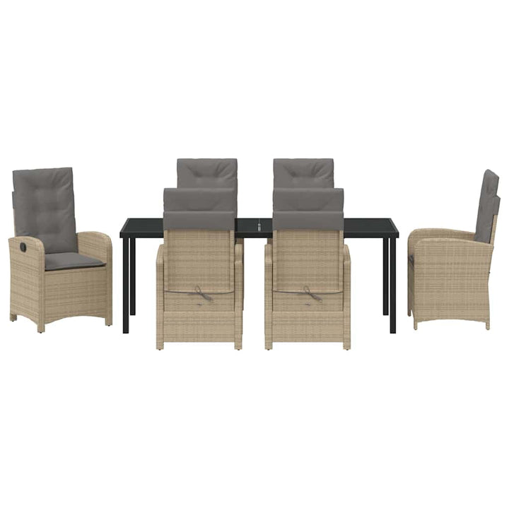 Have Spisebordssæt med pude 7 pcs Beige polyrattan