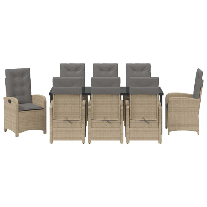 Have Spisebordssæt med pude 9 pcs Beige polyrattan