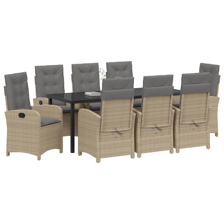 Have Spisebordssæt med pude 9 pcs Beige polyrattan