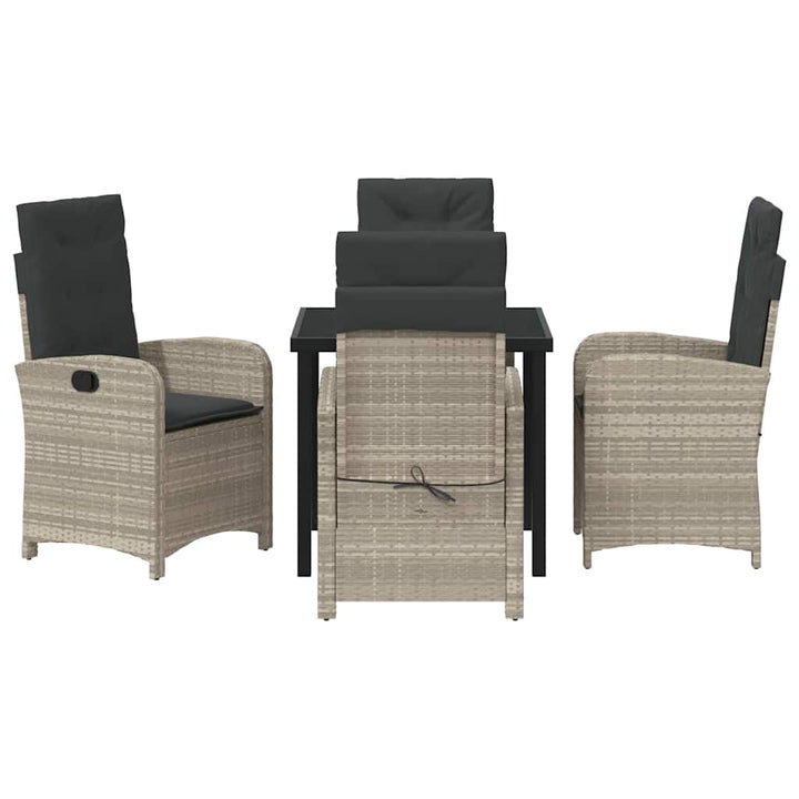 Have Spisebordssæt med pude 5 pcs Lysegrå polyrattan